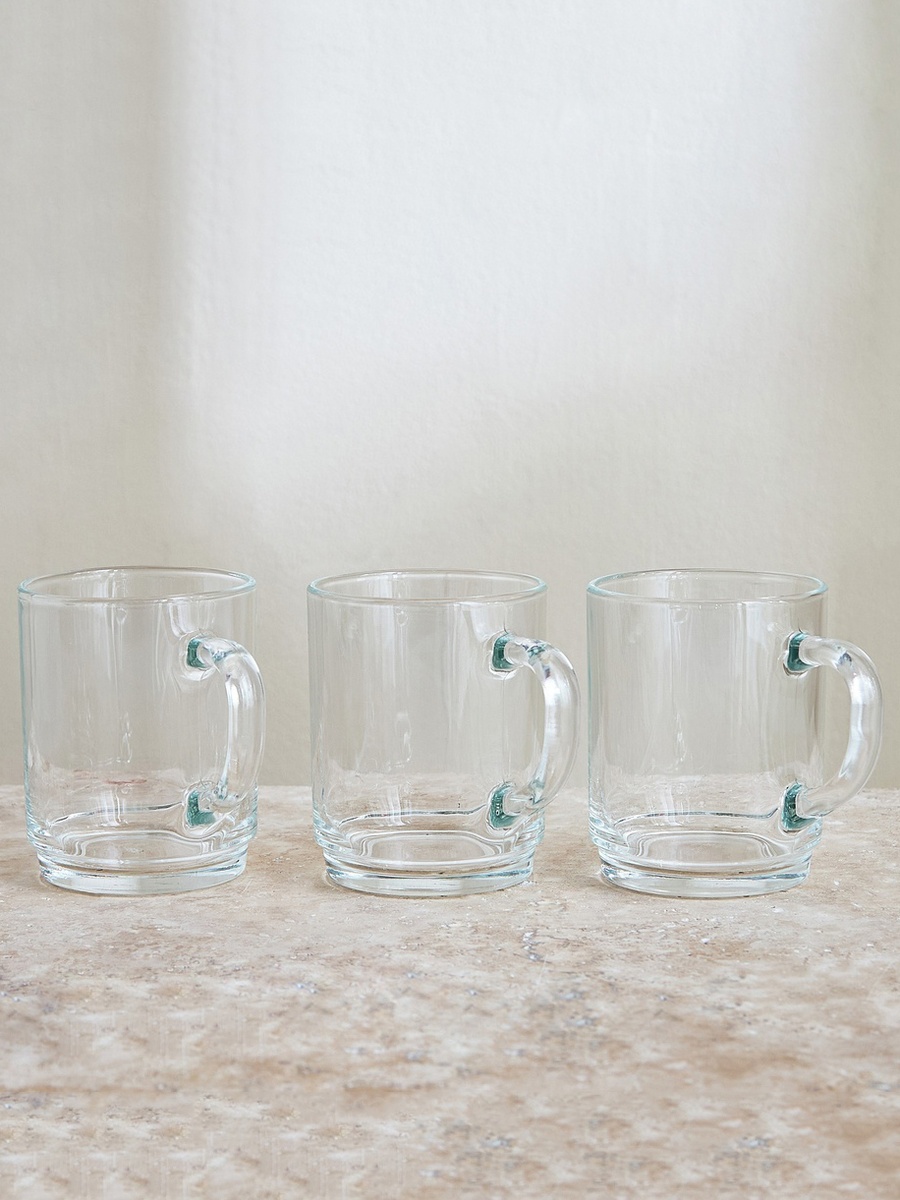 Conique 3-Piece Glass Mug Set - 250 ml