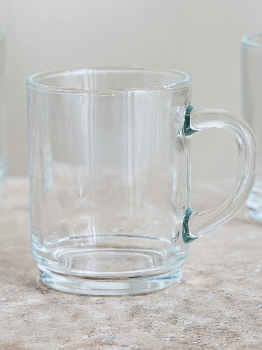 Conique 3-Piece Glass Mug Set - 250 ml