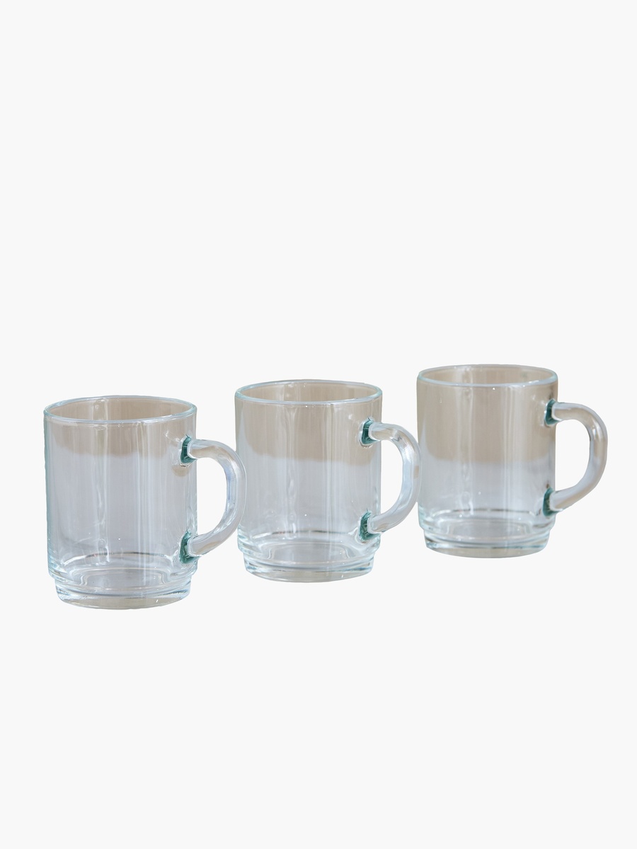 Conique 3-Piece Glass Mug Set - 250 ml