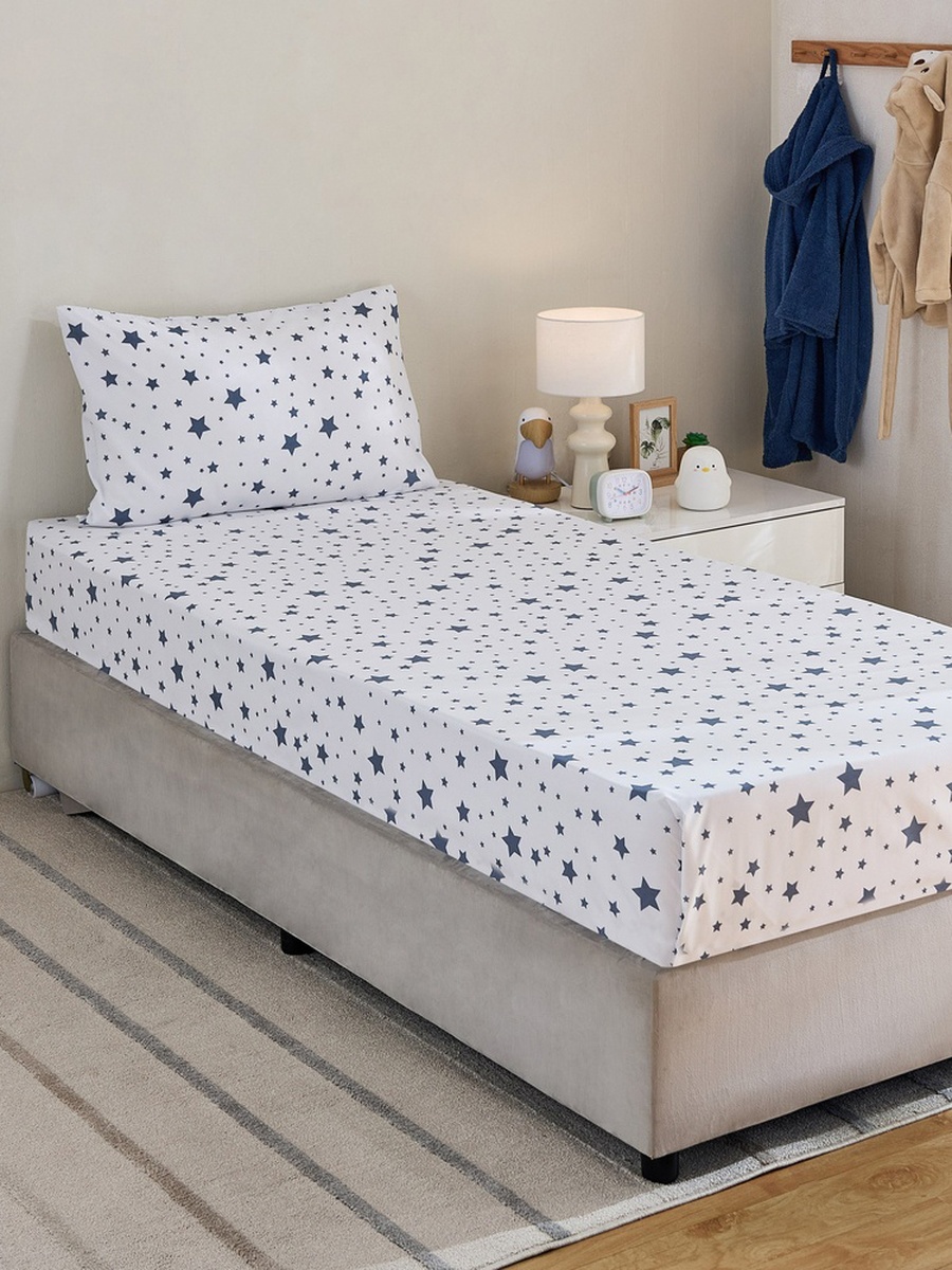Nora Stera Microfibre Single Flat Sheet with Pillow Cover - 160x240 cm and 50x75 cm