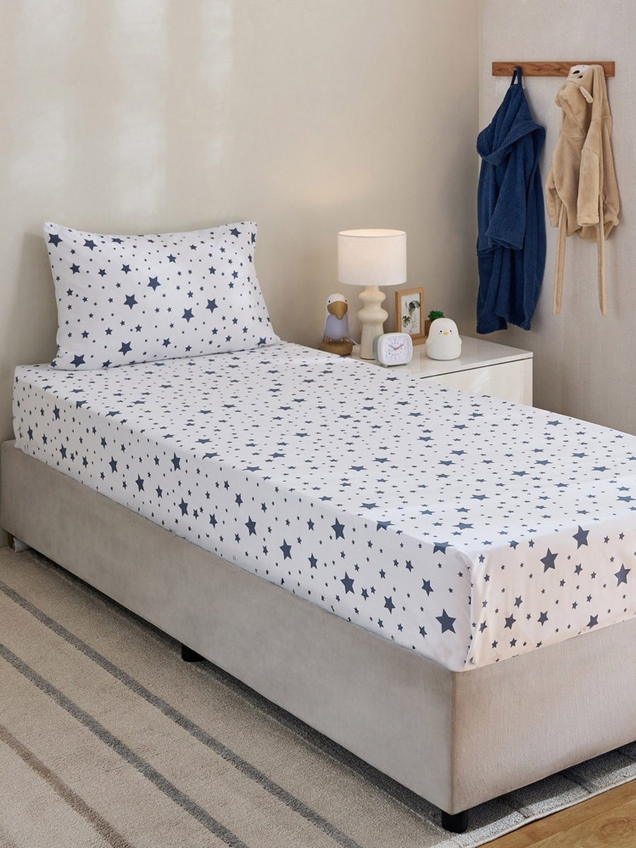 Nora Stera Microfibre Single Flat Sheet with Pillow Cover - 160x240 cm and 50x75 cm