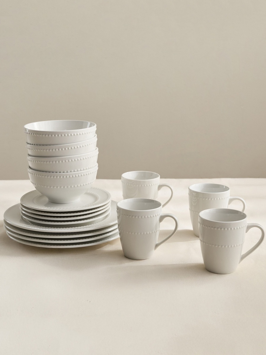 Austin 16-Piece Embossed Dinner Set - Serves 4
