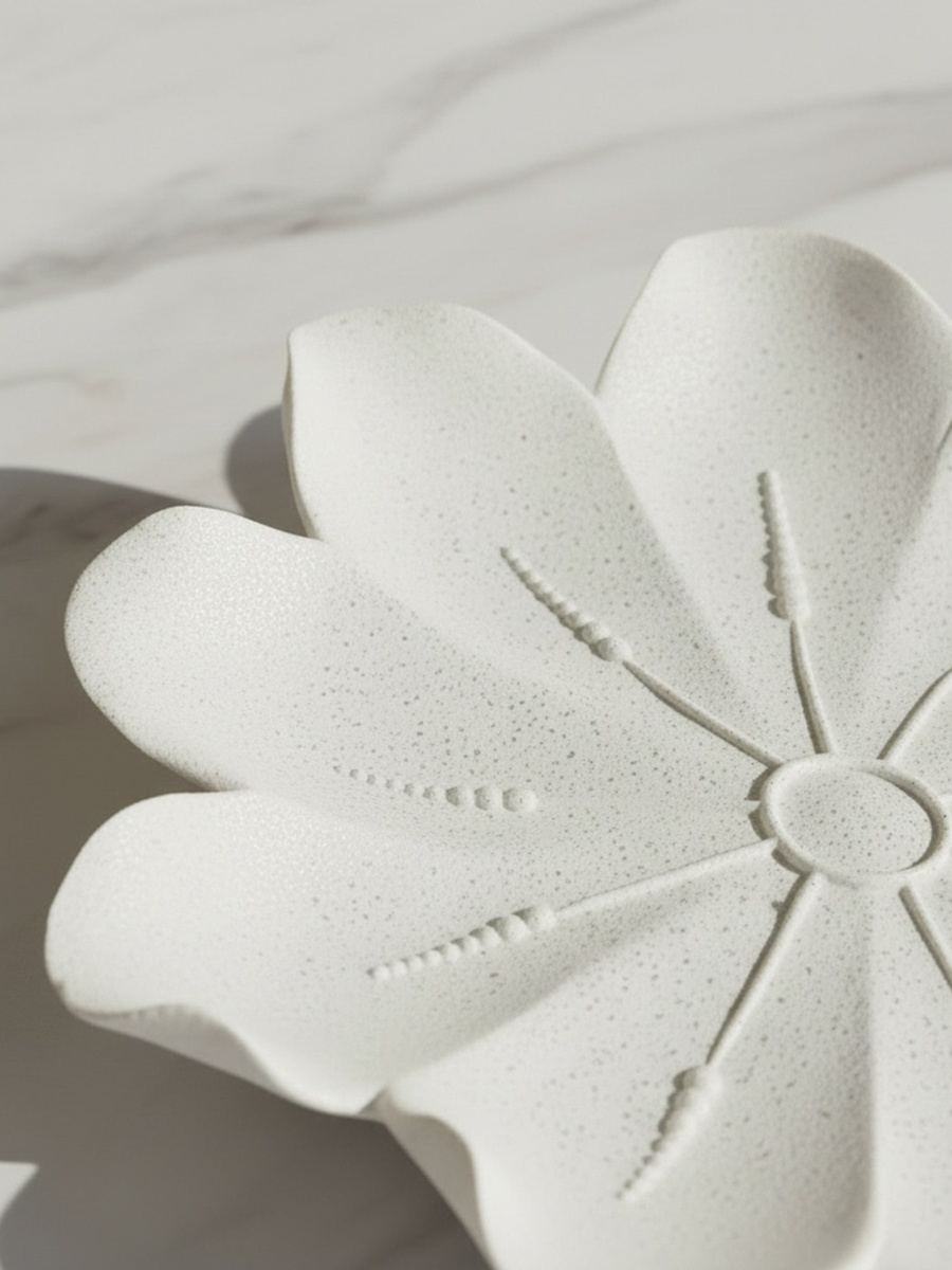 Wren Ema Monochrome Decorative Flower Tray - 25.5x25x4.5 cm