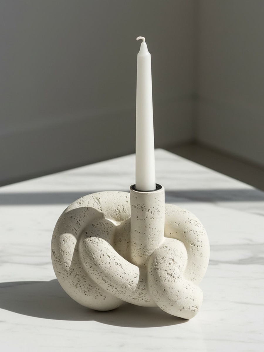 Whyton Saga Decor Polyresin Taper Candleholder - 16x10x12.5 cm