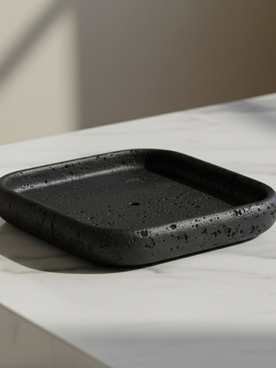 Whyton Saga Resin Soap Dish - 11.3x1.5x11.3 cm