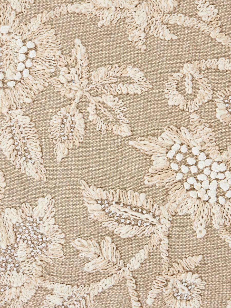 1-Piece Embroidered Square Cushion Cover 18x18inches, Cotton Blend