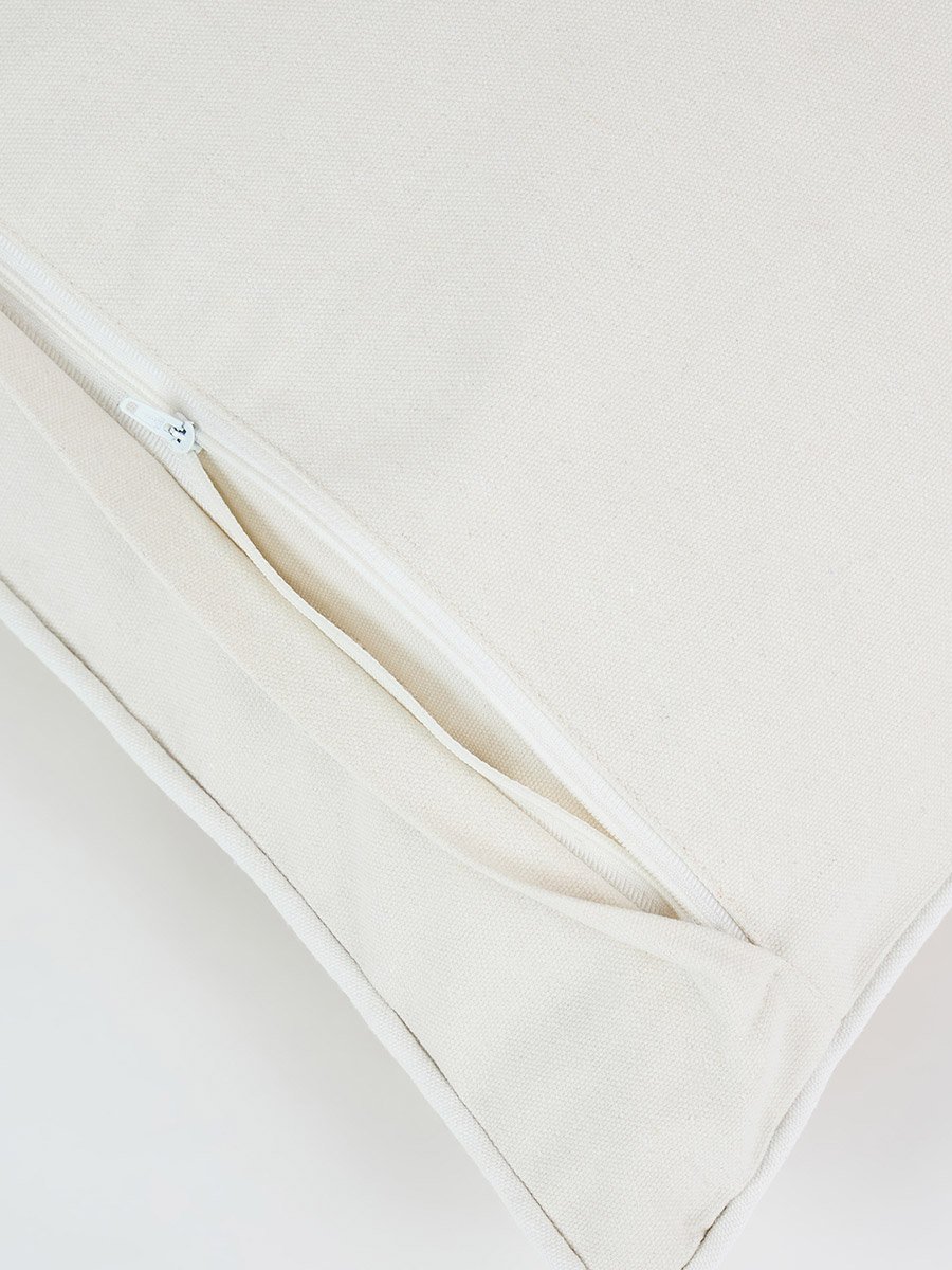 1-Piece Embroidered Square Cushion Cover 18x18inches, Cotton Blend