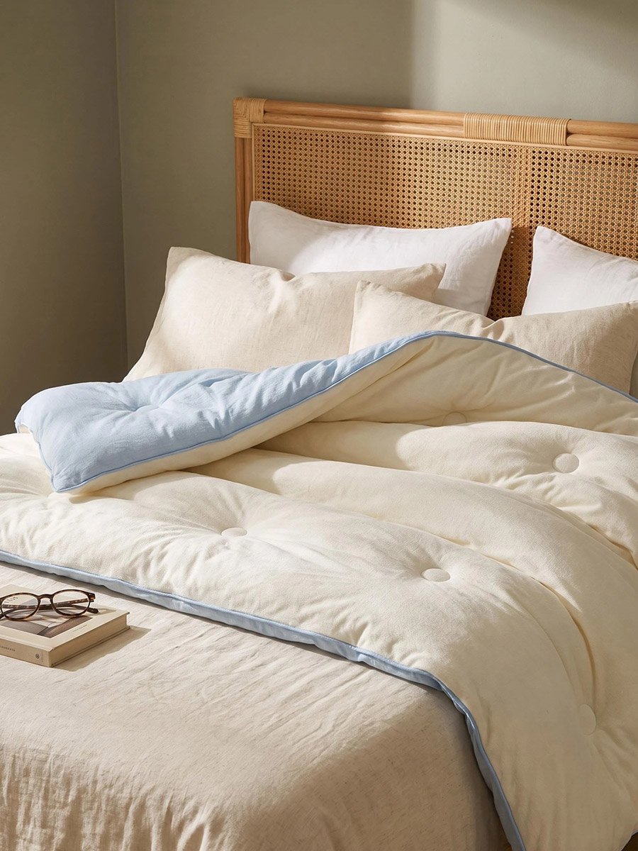 1-Piece Solid Comforter - Blue, 150x200cm