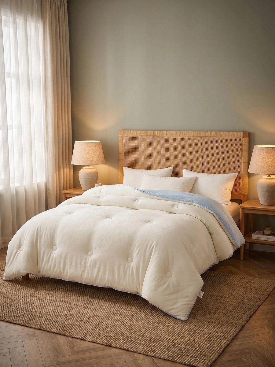 1-Piece Solid Comforter - Blue, 150x200cm