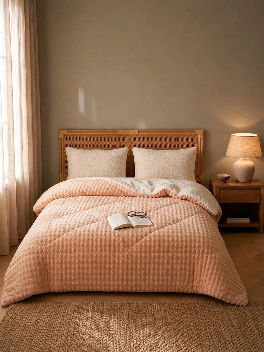 1-Piece Polyester Comforter - Orange, 150x200cm