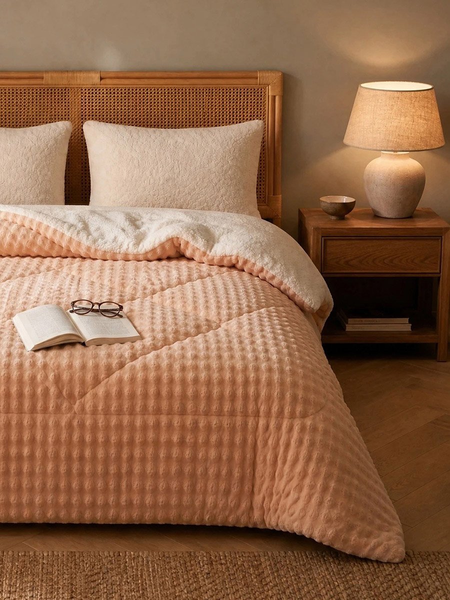 1-Piece Polyester Comforter - Orange, 150x200cm