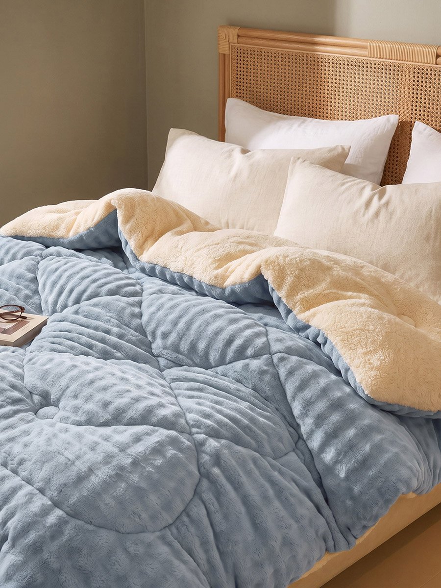 1-Piece Polyester Quilt Cover Comforter Set - Light Blue, 150x200cm