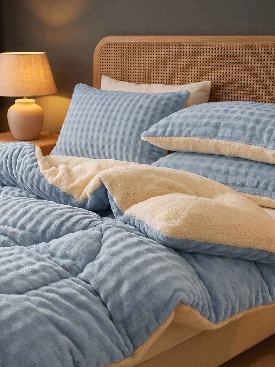 1-Piece Polyester Quilt Cover Comforter Set - Light Blue, 150x200cm