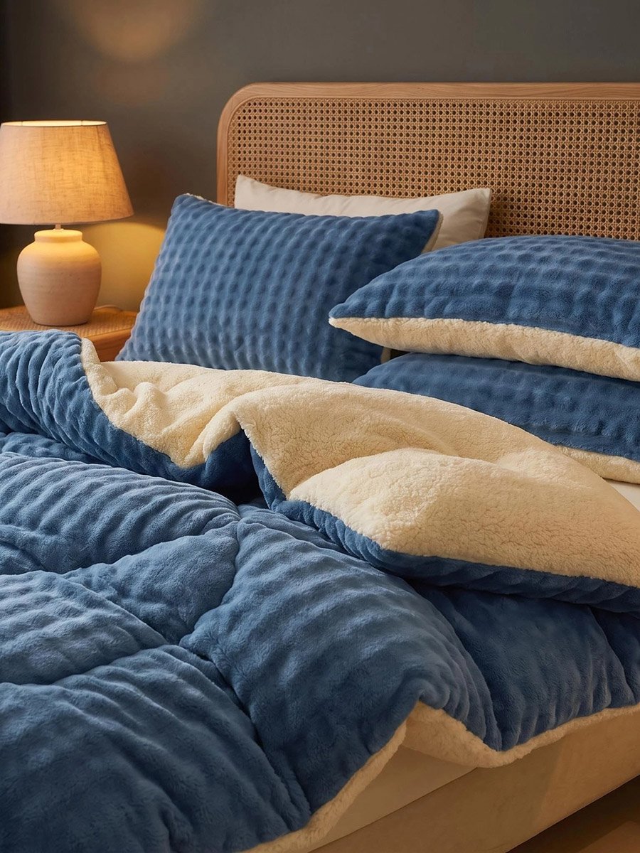 1-Piece Polyester Quilt Cover Comforter Set - Medium Blue, 150x200cm