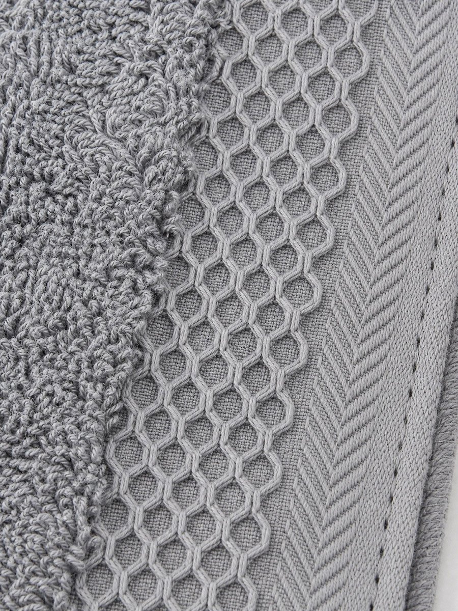 Pack of 2 - Textured Bath Towels, Peach - 33x72cm