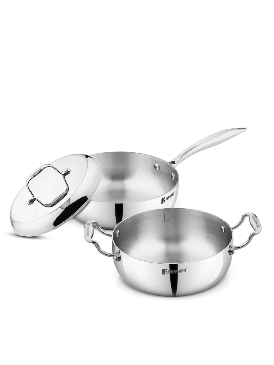 Argent Saira Saiba Triply Stainless Steel 3-Piece Cookware Set