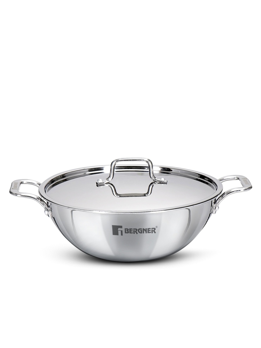 TriPro 24cm (3.1L) Triply Stainless Steel Deep Stir-fry Pan with Lid