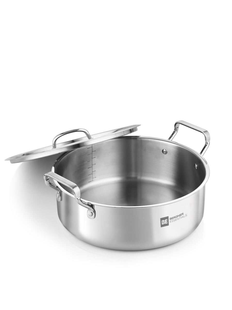 Essentials 28cm (5.8L) Tri-Ply Stainless Steel Shallow Biryani Pan
