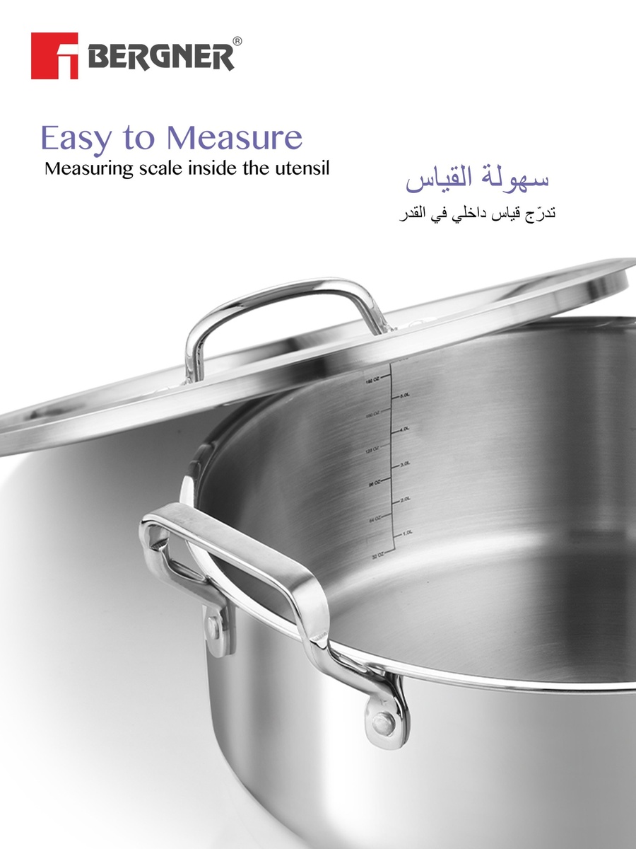 Essentials 28cm (5.8L) Tri-Ply Stainless Steel Shallow Biryani Pan