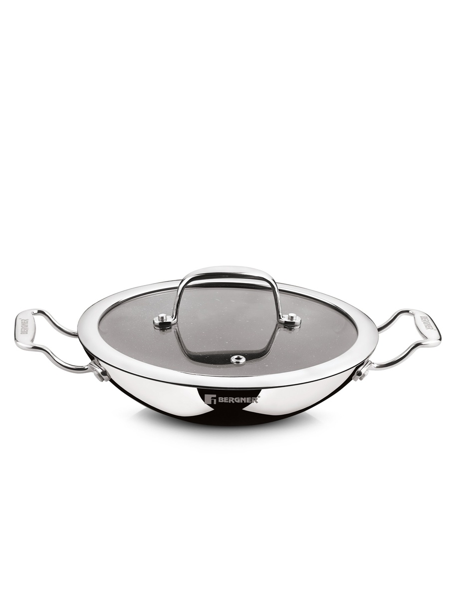 Argent Samsara 21cm Tri-Ply Stainless Steel Appam Pan with Glass Lid