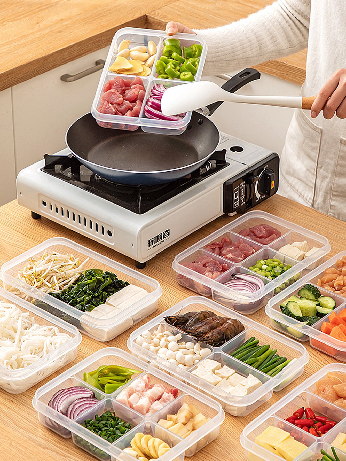 6-Compartment Food Storage Tray