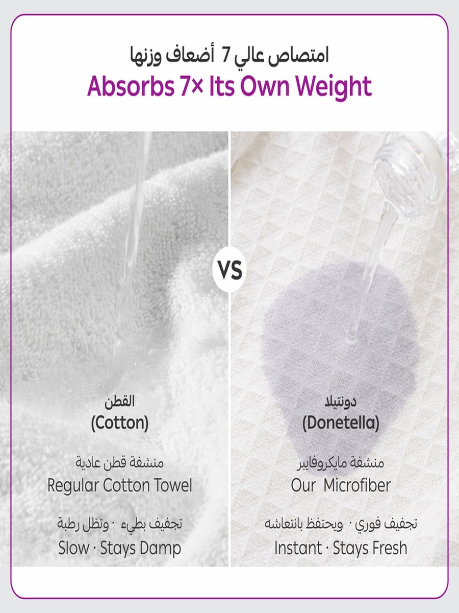 4-Pieces Microfiber Waffle Weave Bath Towel 310 GSM 70X140 Cm Soft Quick Dry - White