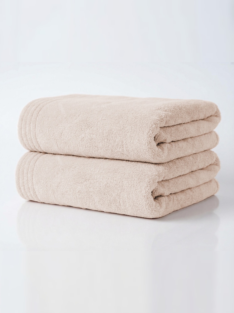 2-Pieces Hand Towel 50X90 Cm , Microfiber 330 GSM, Cream