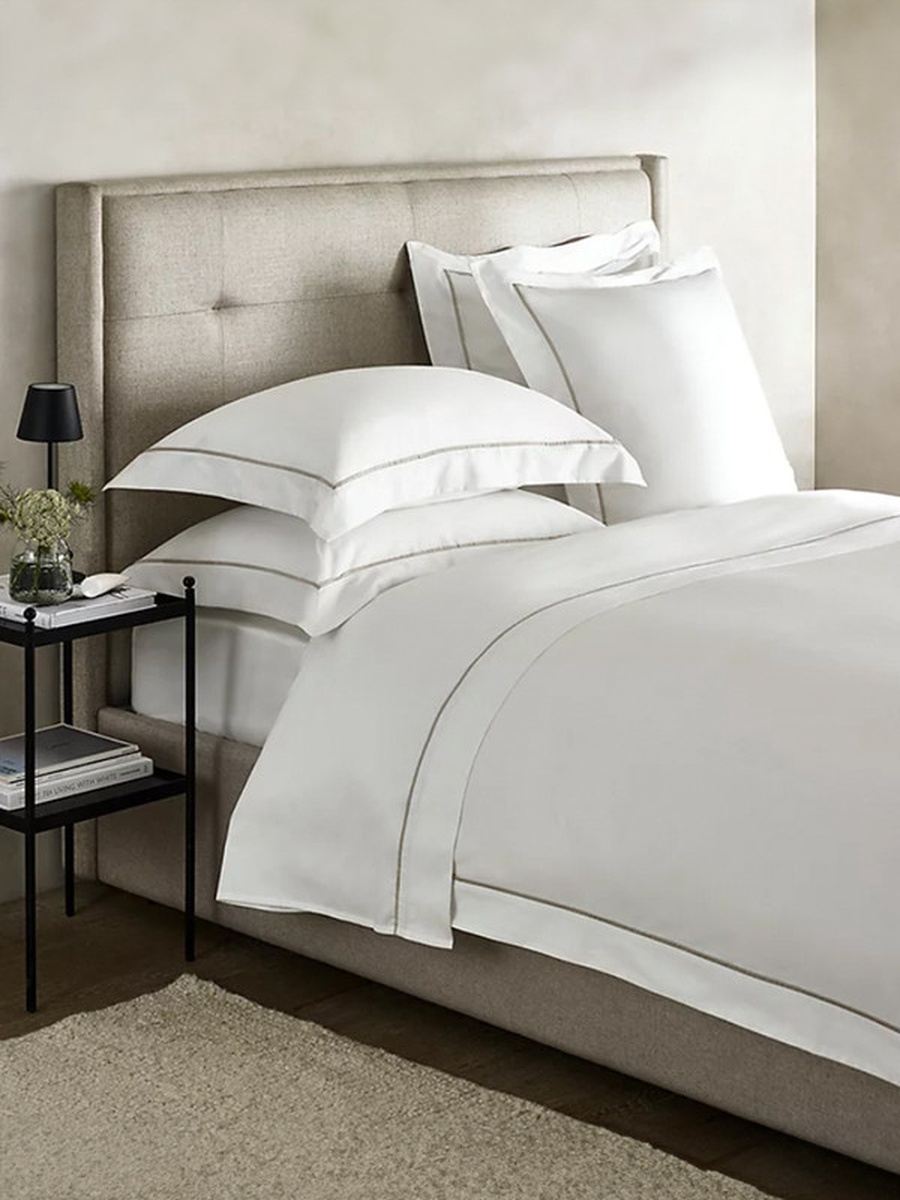 100% Cotton - 1000TC Bedsheet Set King Size Flat Bedsheet With 2 Pillow Covers - White