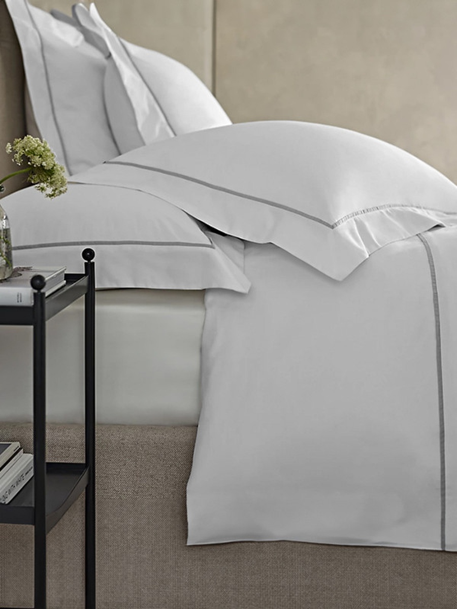 100% Cotton - 1000TC Bedsheet Set King Size Flat Bedsheet With 2 Pillow Covers - White
