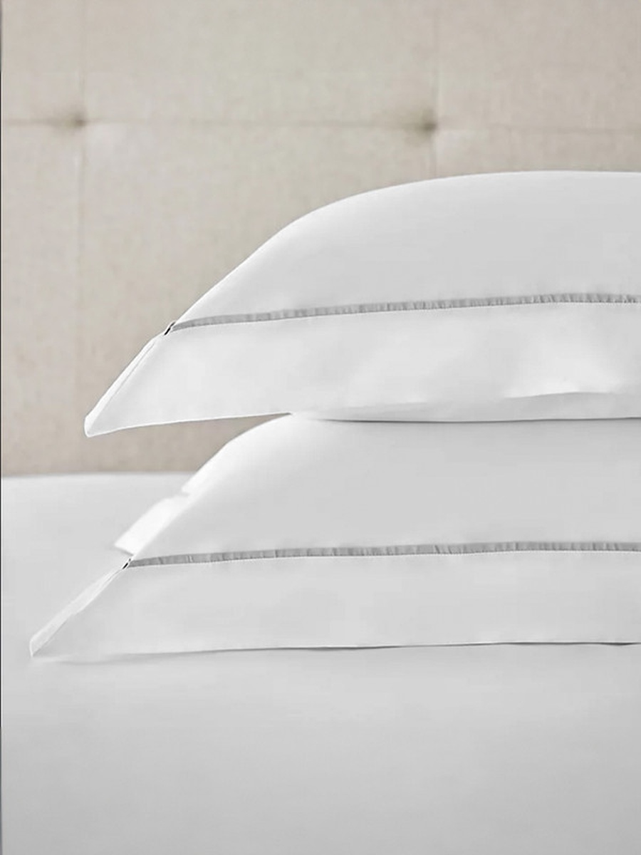 100% Cotton - 1000TC Bedsheet Set King Size Flat Bedsheet With 2 Pillow Covers - White