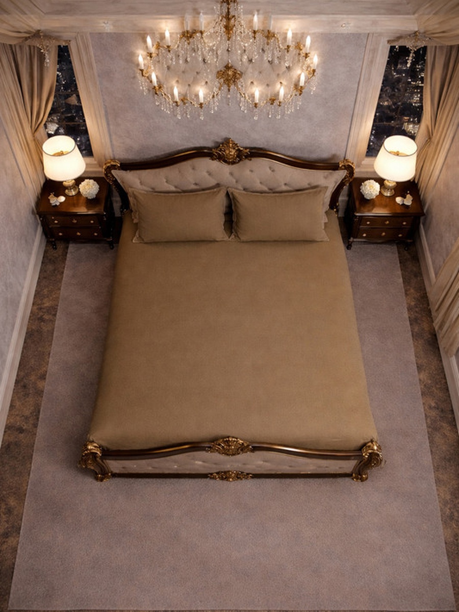 100% Tencel With Merrow King Flat Bedsheet 3-Pieces Set- Taupe