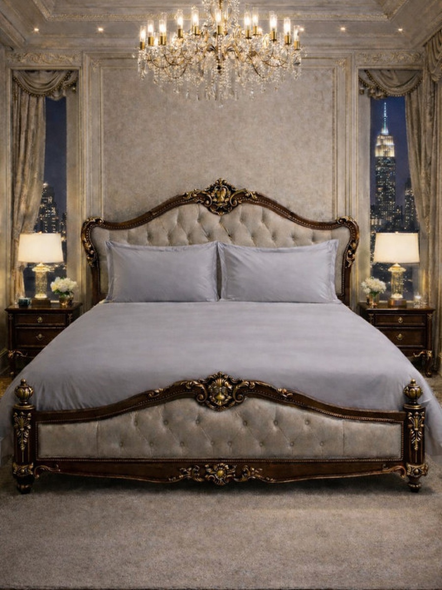 100% Tencel With Merrow King Flat Bedsheet 3-Pieces Set- Light Grey