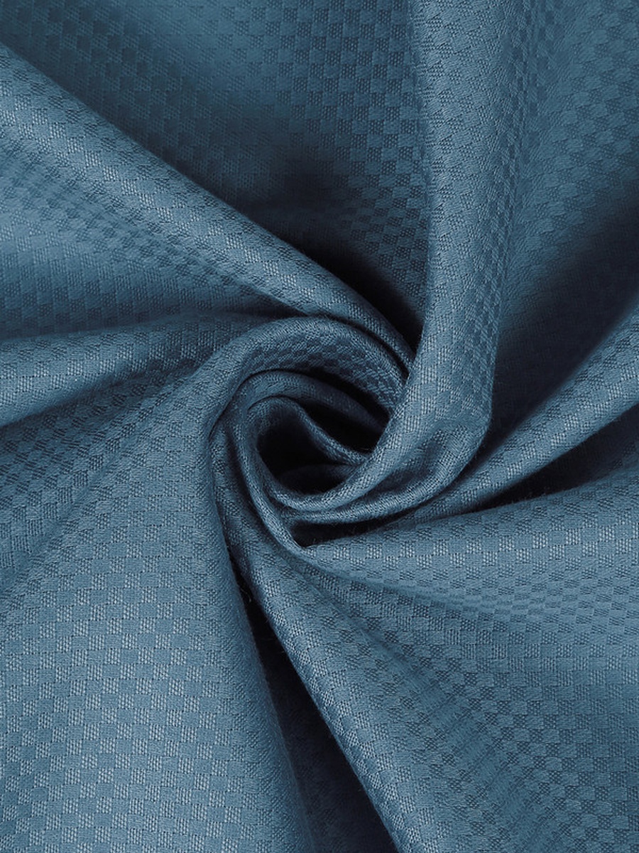 100% Cotton 3-Pieces Bedding Set, Micro Checks - Mineral Blue