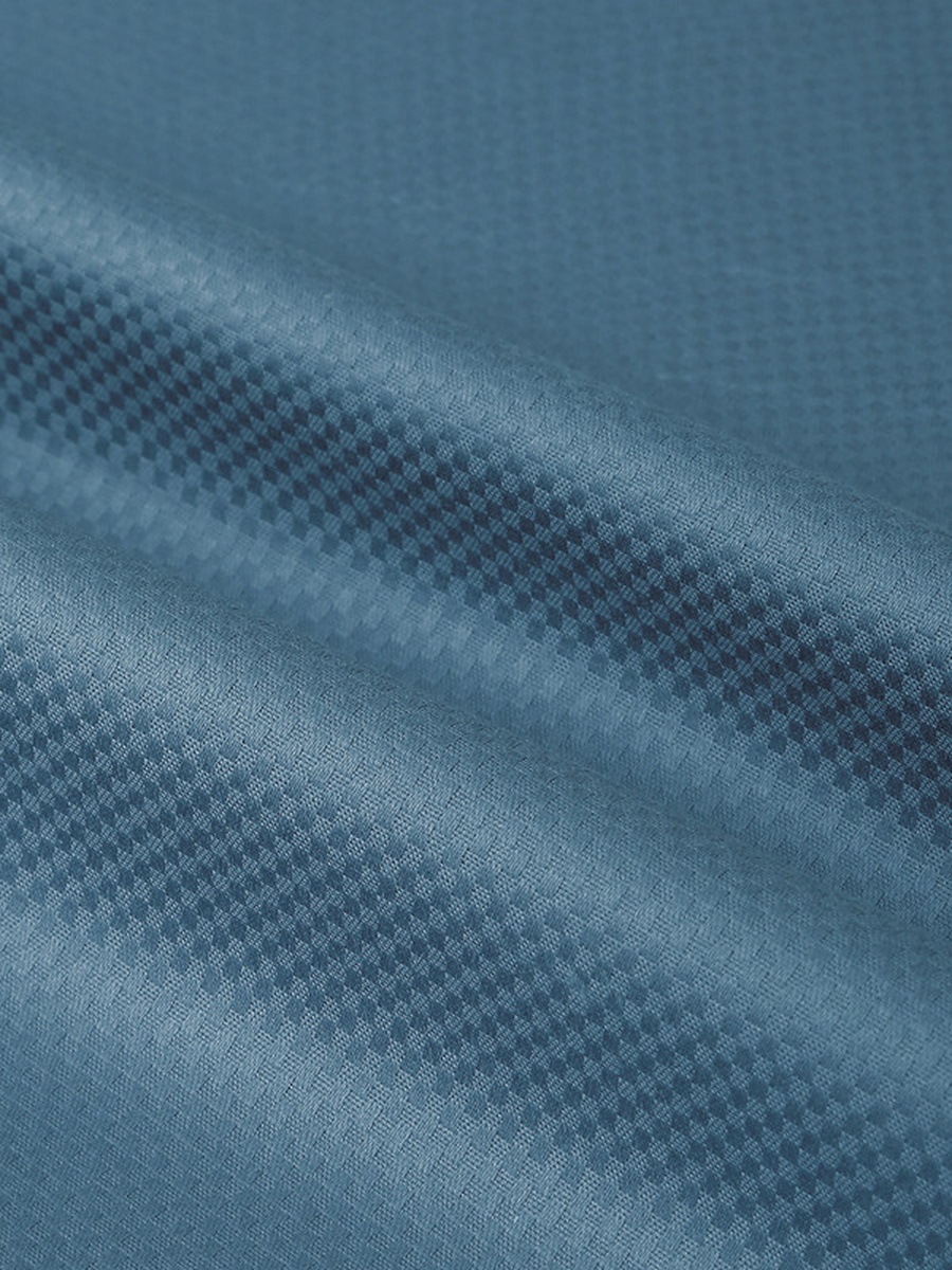 100% Cotton 3-Pieces Bedding Set, Micro Checks - Mineral Blue