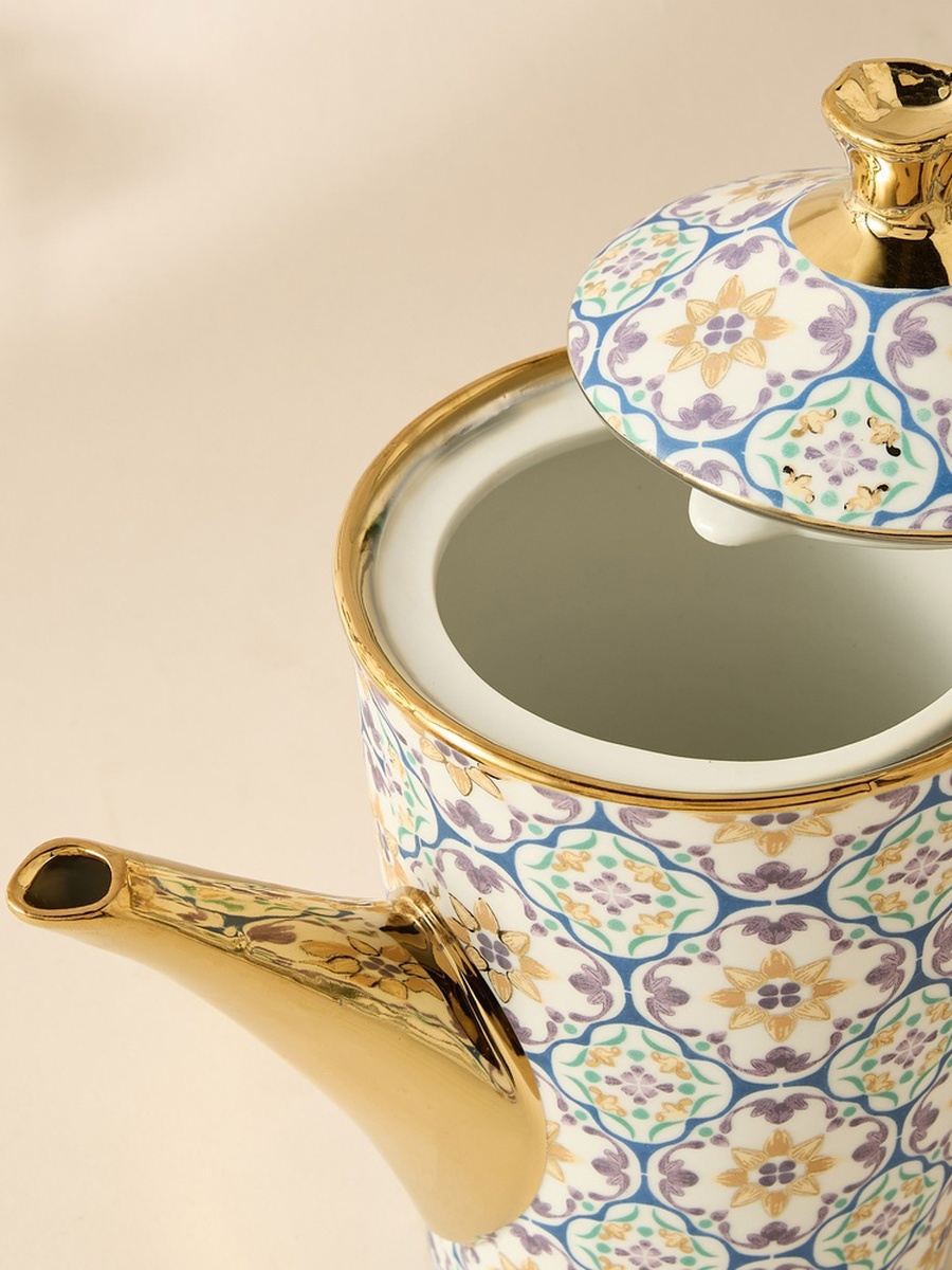 Mosaica 13-Piece Porcelain Cup and Saucer Set - 220 ml