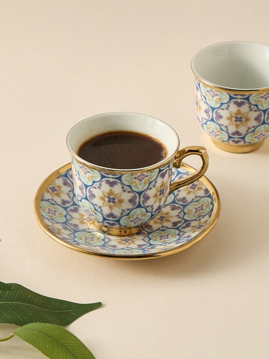 Mosaica 12-Piece Printed Cup and Saucer Set