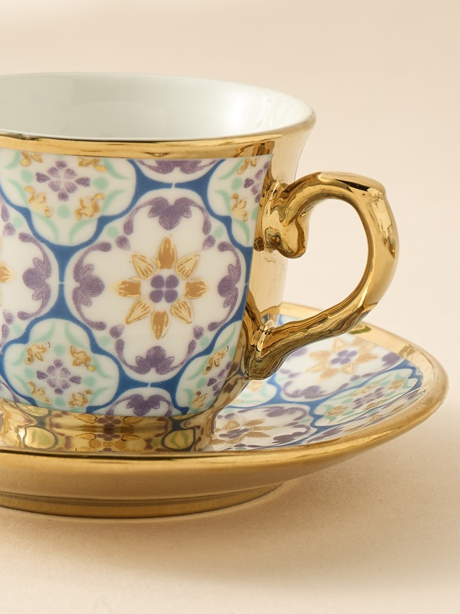 Mosaica 12-Piece Printed Cup and Saucer Set