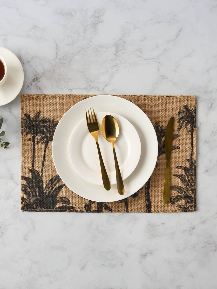 Palm Tree Print Jute Placemat - Set of 4