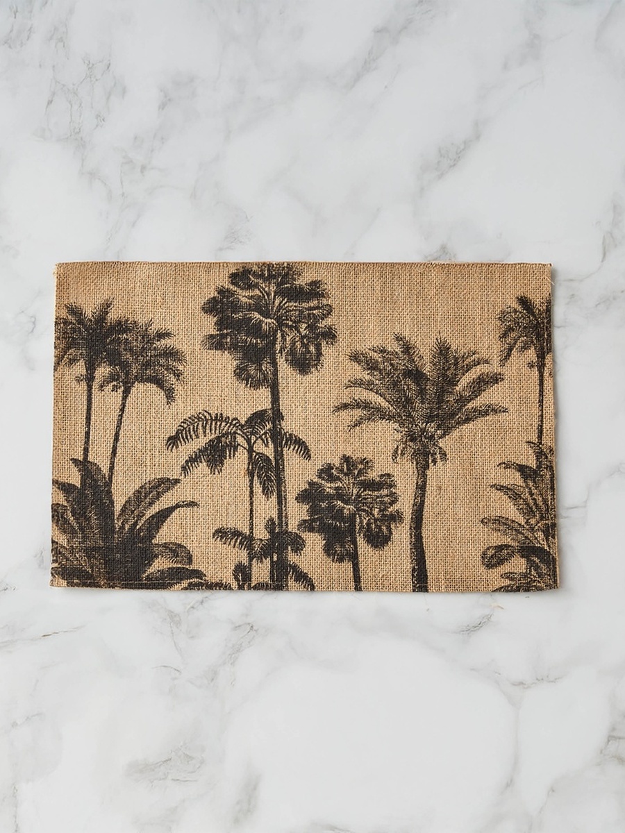 Palm Tree Print Jute Placemat - Set of 4