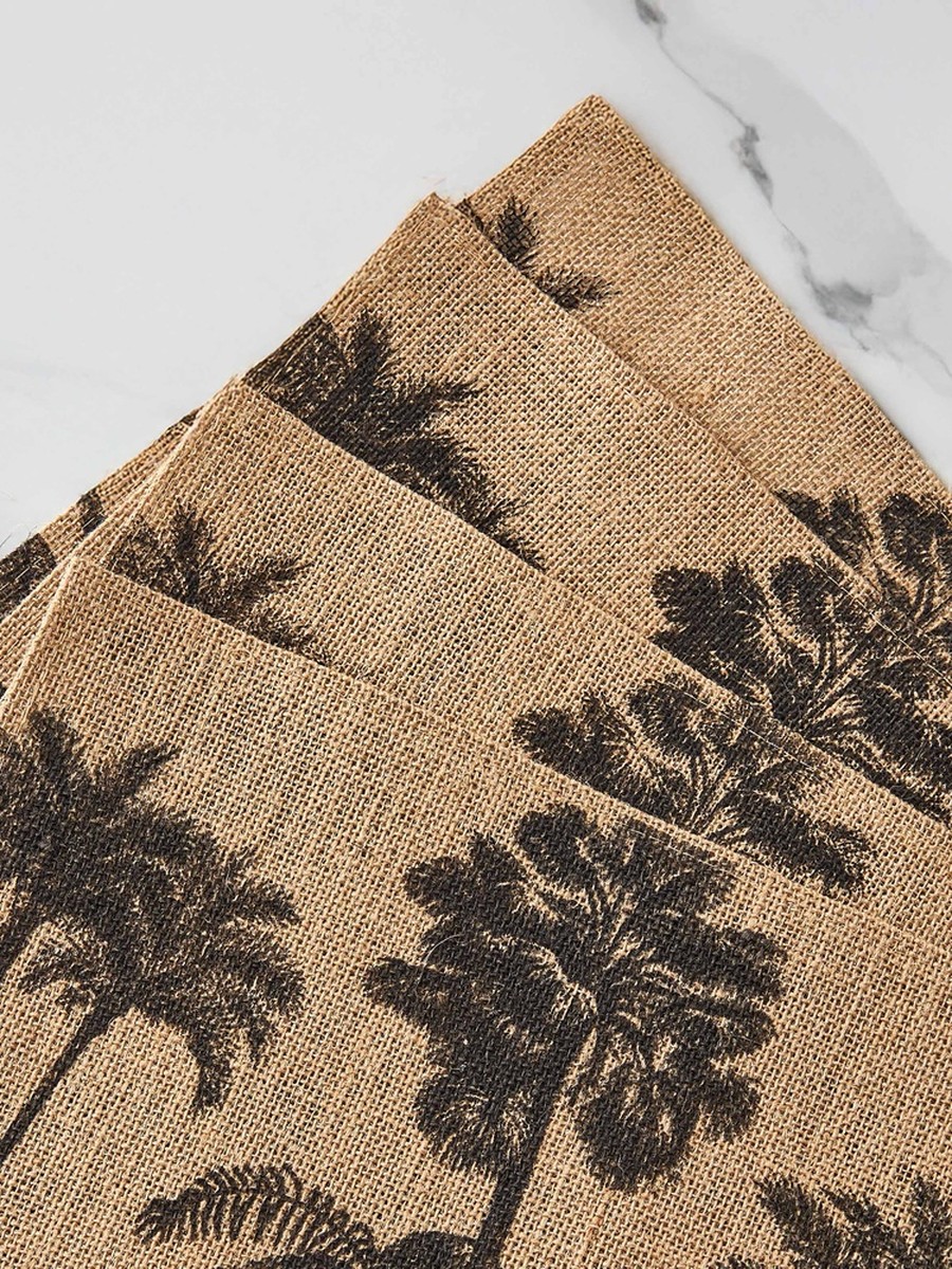 Palm Tree Print Jute Placemat - Set of 4