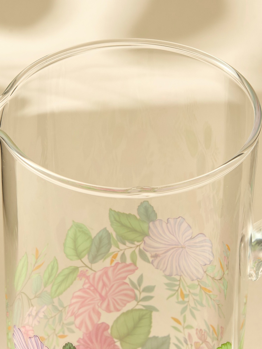Summer Hot Flower Printed Glass Pitcher - 1.5 L
