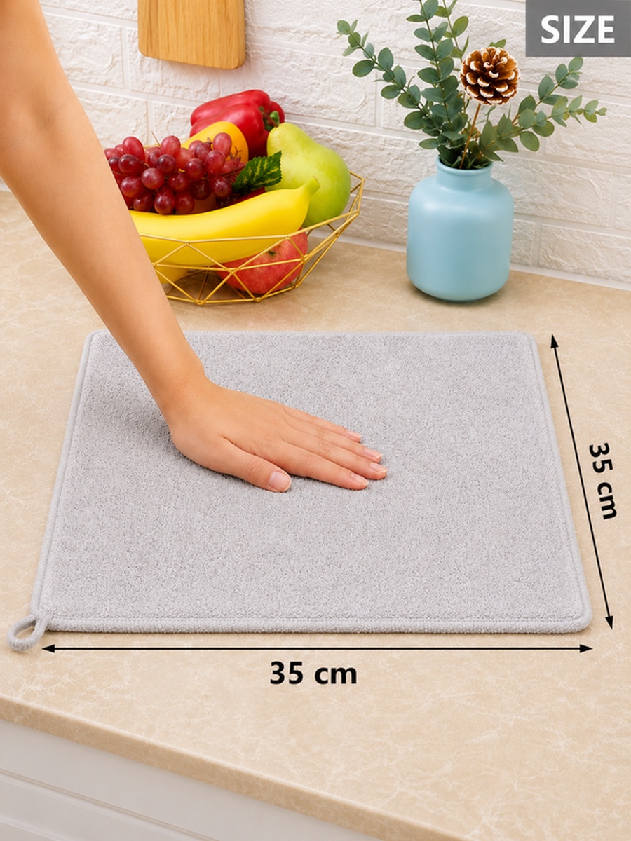 Pack of 6 - Microfiber Kitchen Towels 35x35 cm, 330 GSM - Grey