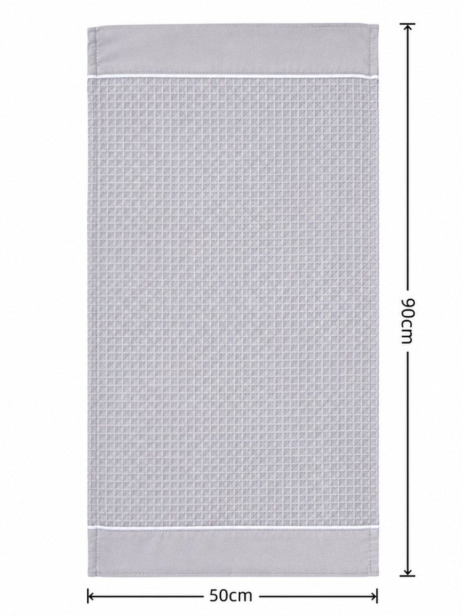 2-Pieces Microfiber Waffle Weave Hand Towel, 310 GSM 50x90 cm - Silver