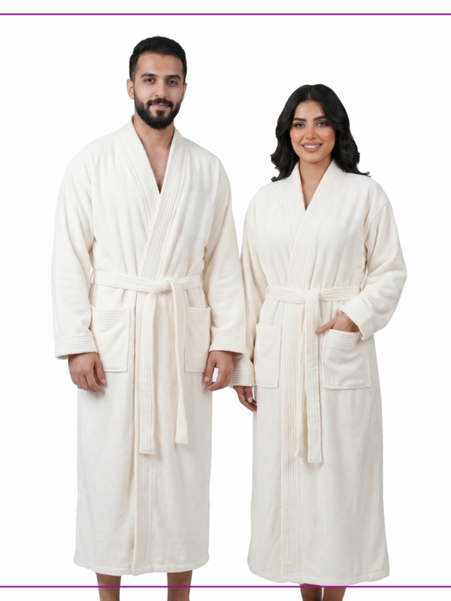 1 Piece -Unisex Bathrobe XL Size , 330 GSM - White