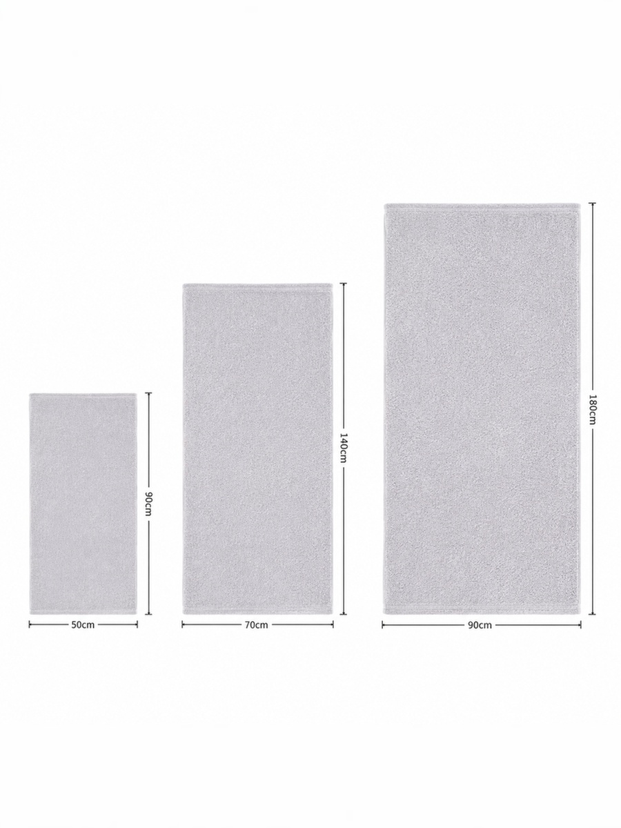 3-Pieces Microfiber Towel Set, 330 GSM - Silver