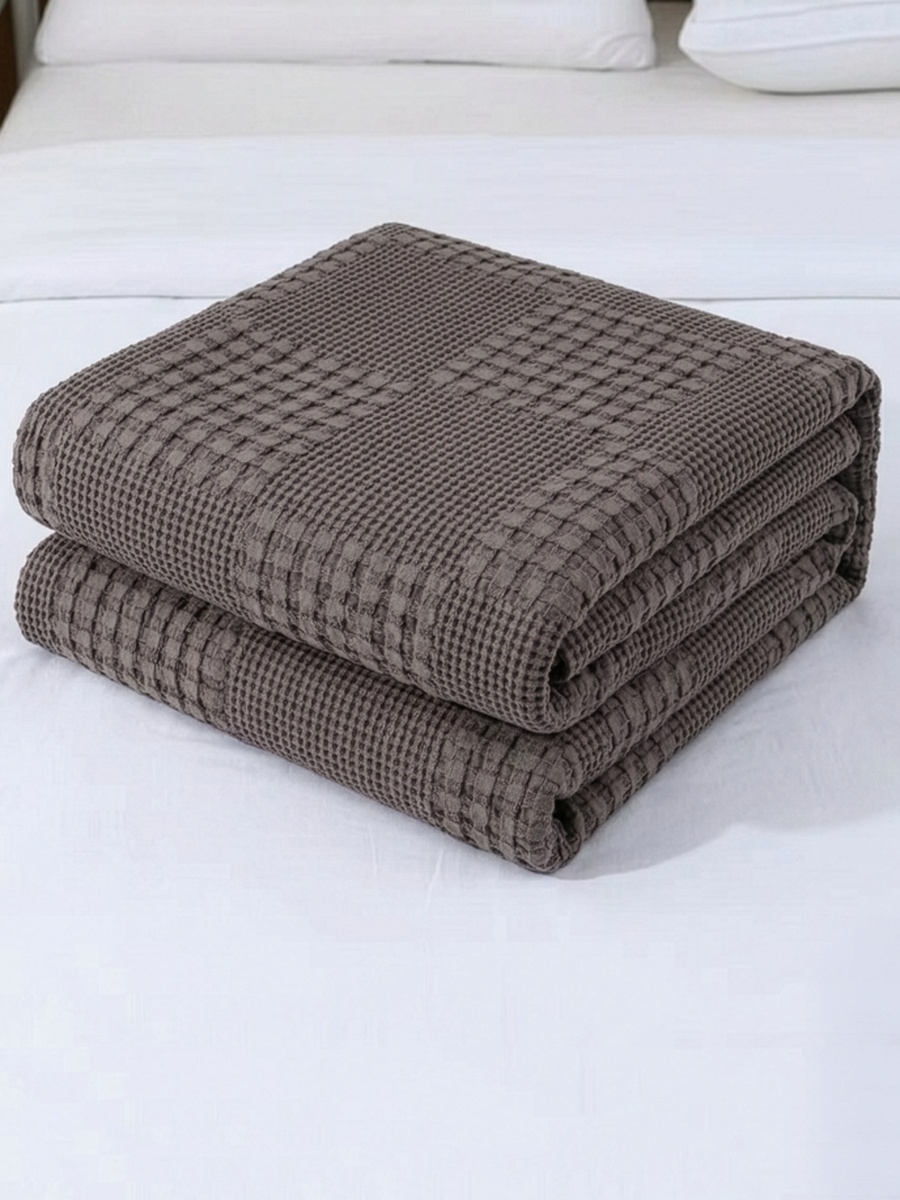 1 Piece -Cotton Waffle Blanket, 140x200cm - Charcoal