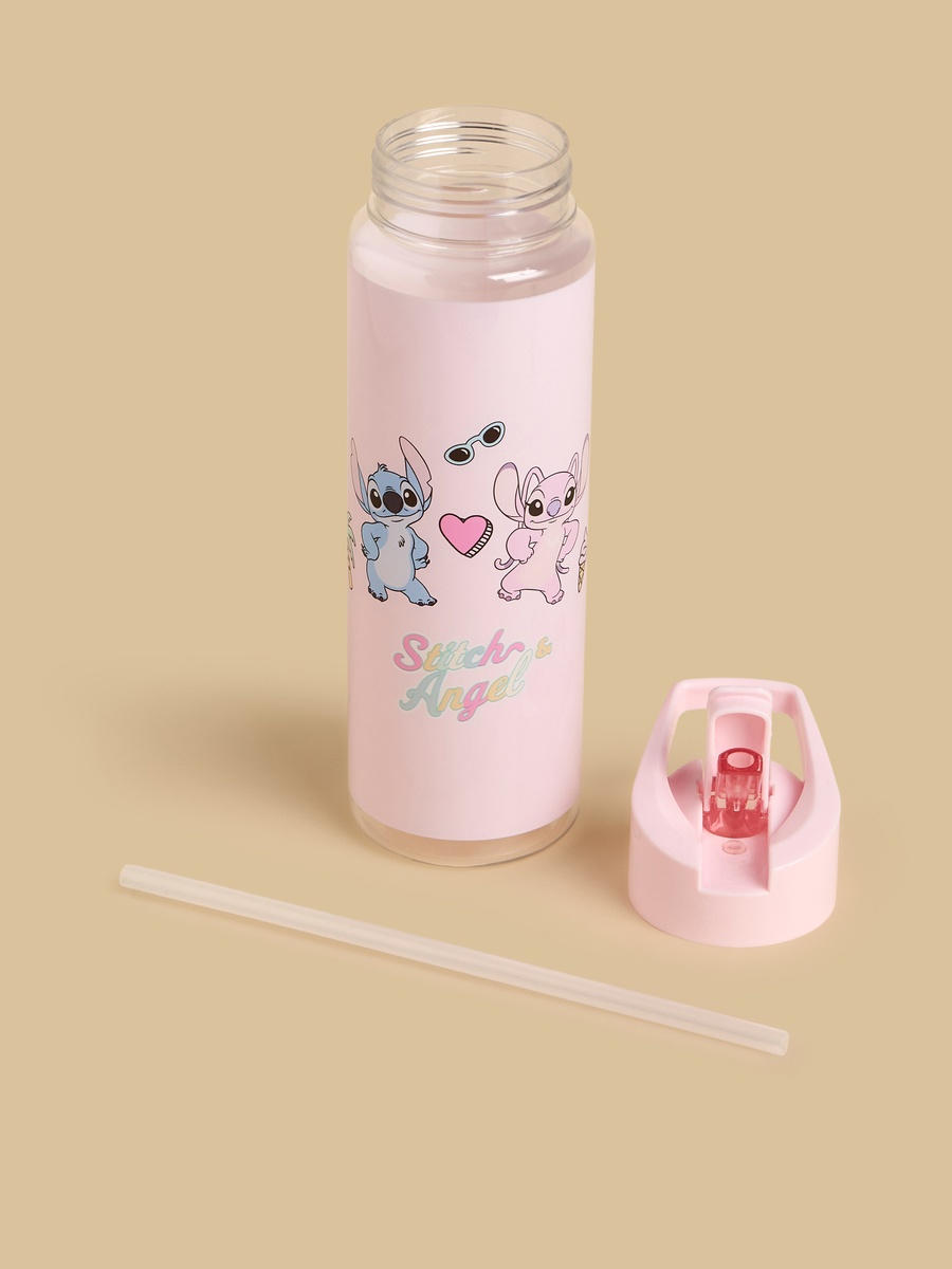 Stitch and Angel Print Sipper Bottle with Handle