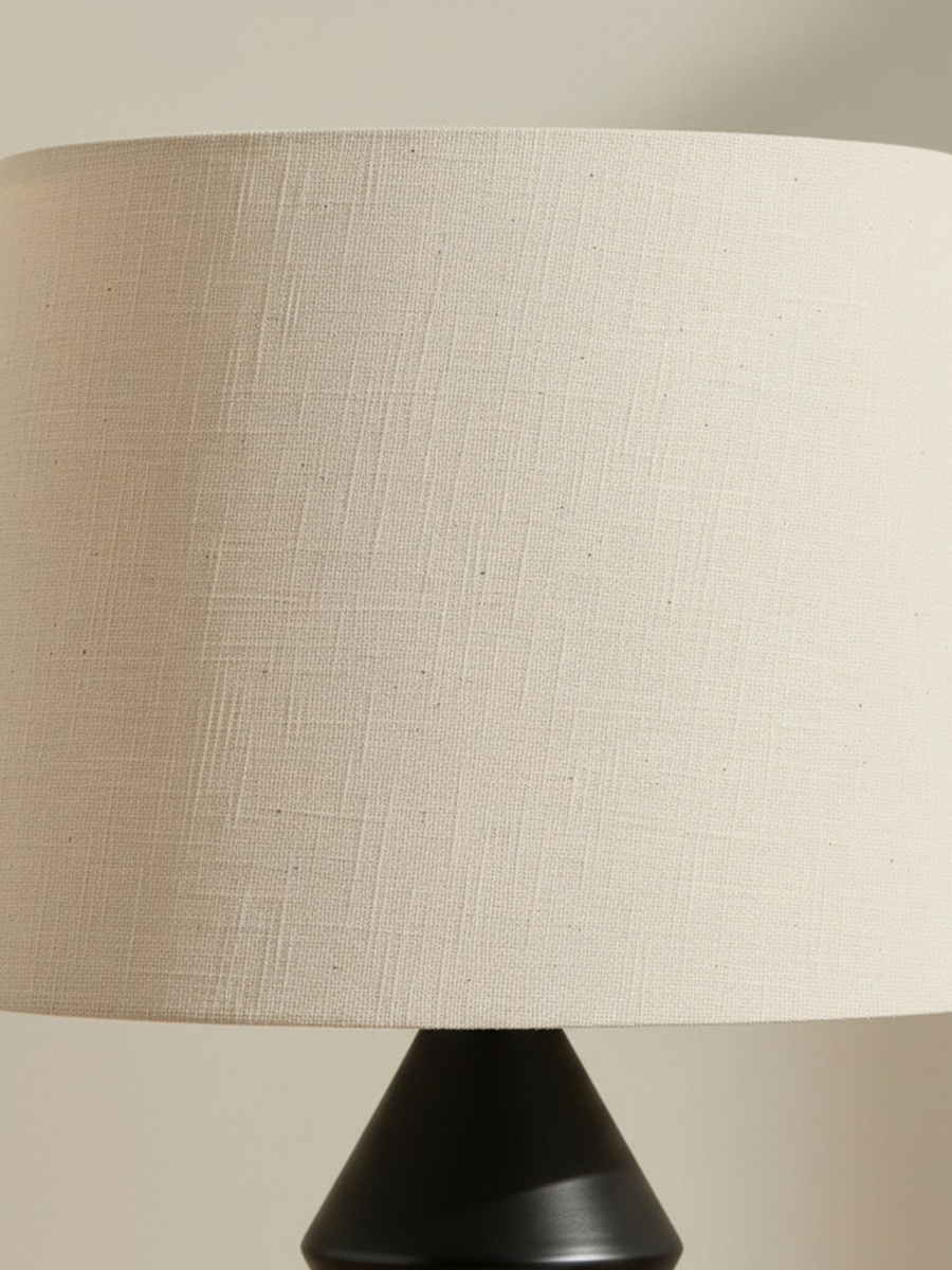 Merick Metal Table Lamp with Linen Shade - 33x60 cm