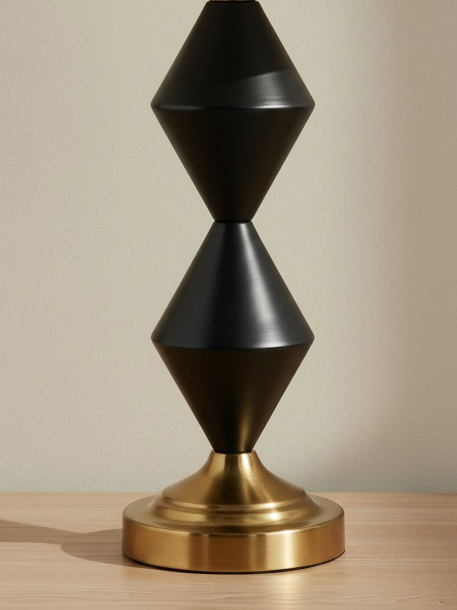 Merick Metal Table Lamp with Linen Shade - 33x60 cm
