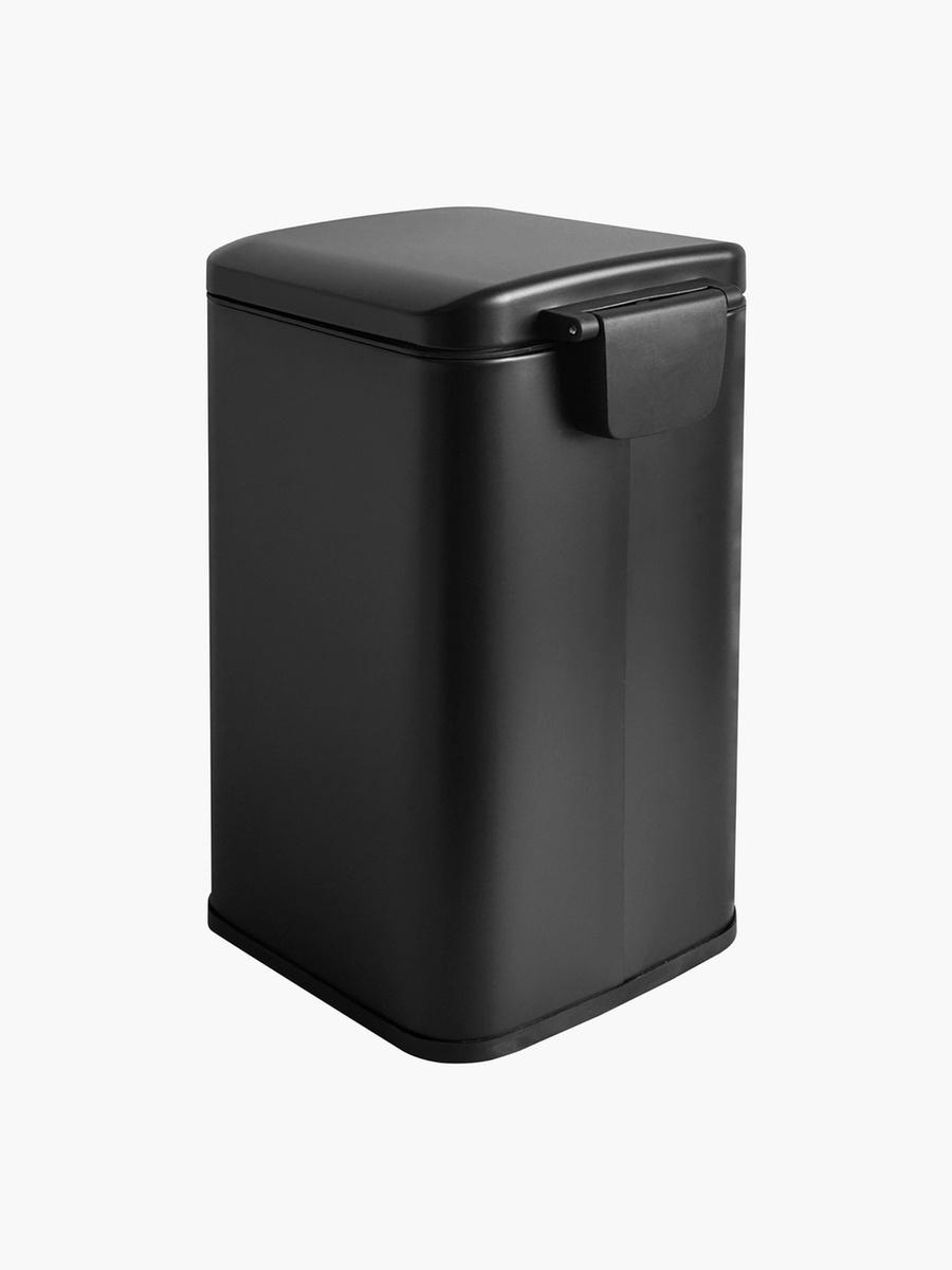 Ebony Stainless Steel Square Pedal Bin - 12 L